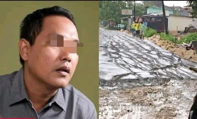 “Diduga tidak dapat “jatah”, Oknum RT terduga pelaku pengrusakan jalan yang sedang di cor, resmi telah dilaporkan ke Polisi.”